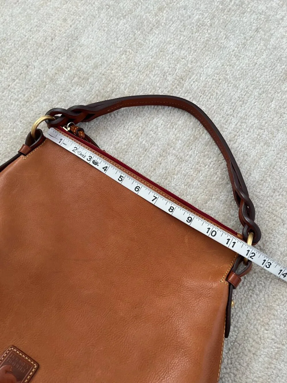 Dooney & Bourke Florentine Leather Twist Strap Hobo Shoulder Bag